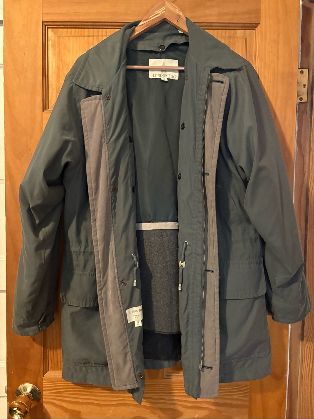 London Fog Men's Olive Field Jacket with Drawstring Waist